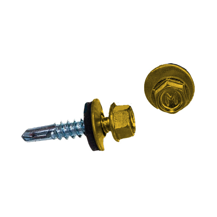 Саморез по металлу Daxmer 5,5х25 RAL 1018 (250) сверло №3