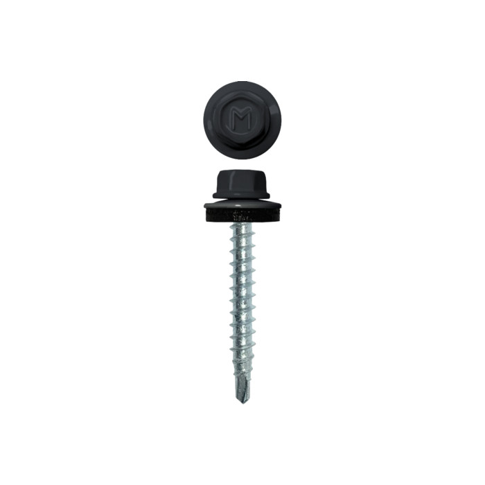 Саморез кровельный Daxmer 4,8х29 RAL 7024 (250) сверло №1