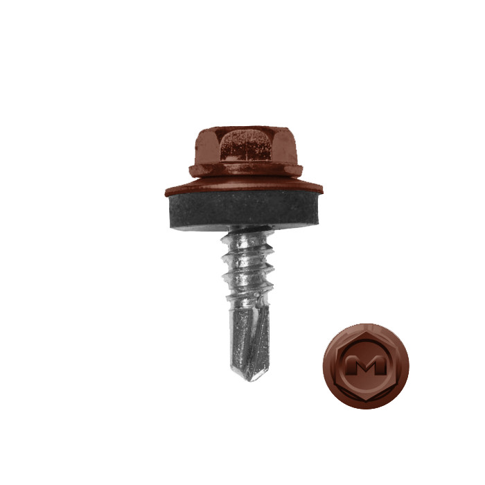 Саморез по металлу Daxmer 5,5х19 (250шт) сверло №3 RAL 8029